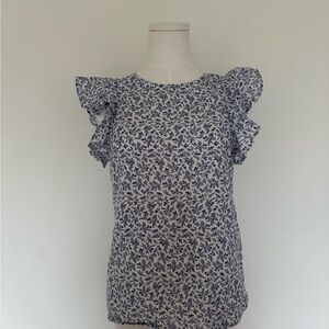 Polo by Ralph Lauren Blue and White Floral Blouse